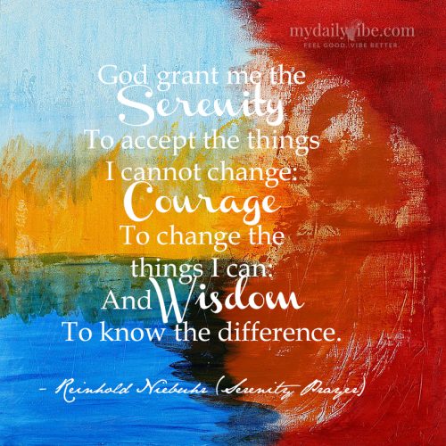 Serenity Prayer by Reinhold Niebuhr